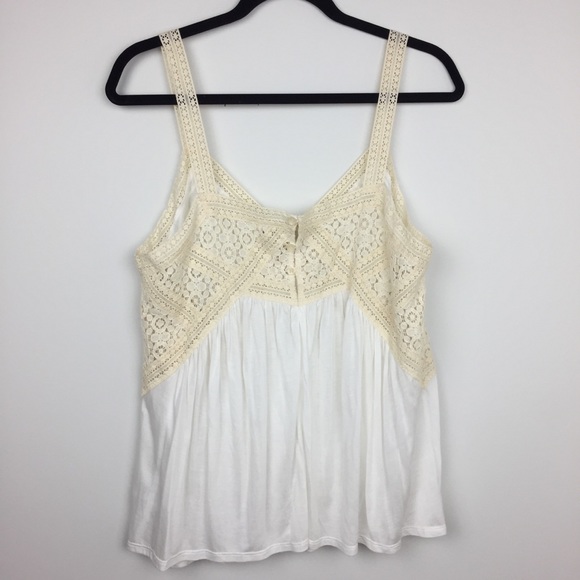 Anthropologie Deletta Boho Crochet-Like Tank Top L - Picture 7 of 7
